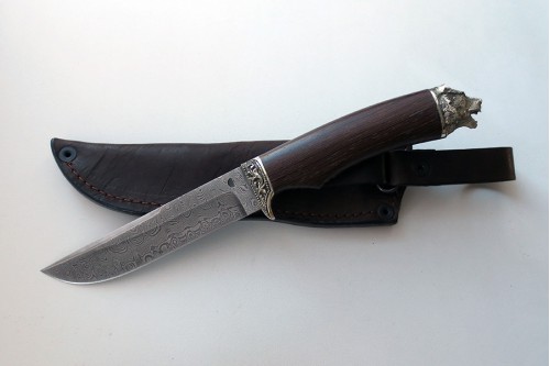 Нож из дамасской стали "Луч" (малый) - работа мастерской кузнеца Марушина А.И.